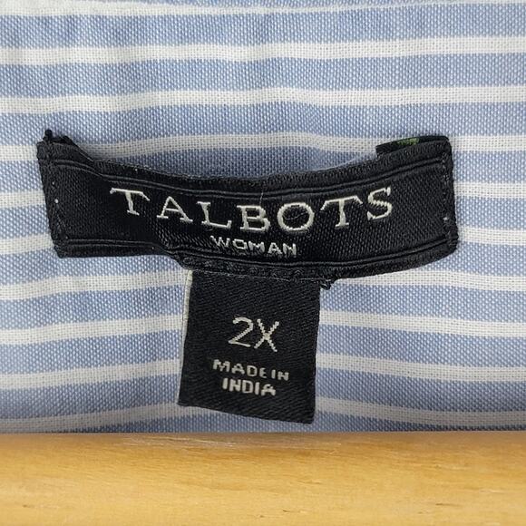 2X Tunic Boho Red Embroidery Pullover Top 3/4 Sleeve Blue White Stripe Casual - Picture 9 of 13